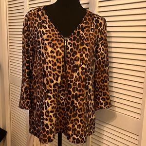 Express V Neck Leopard Print Blouse